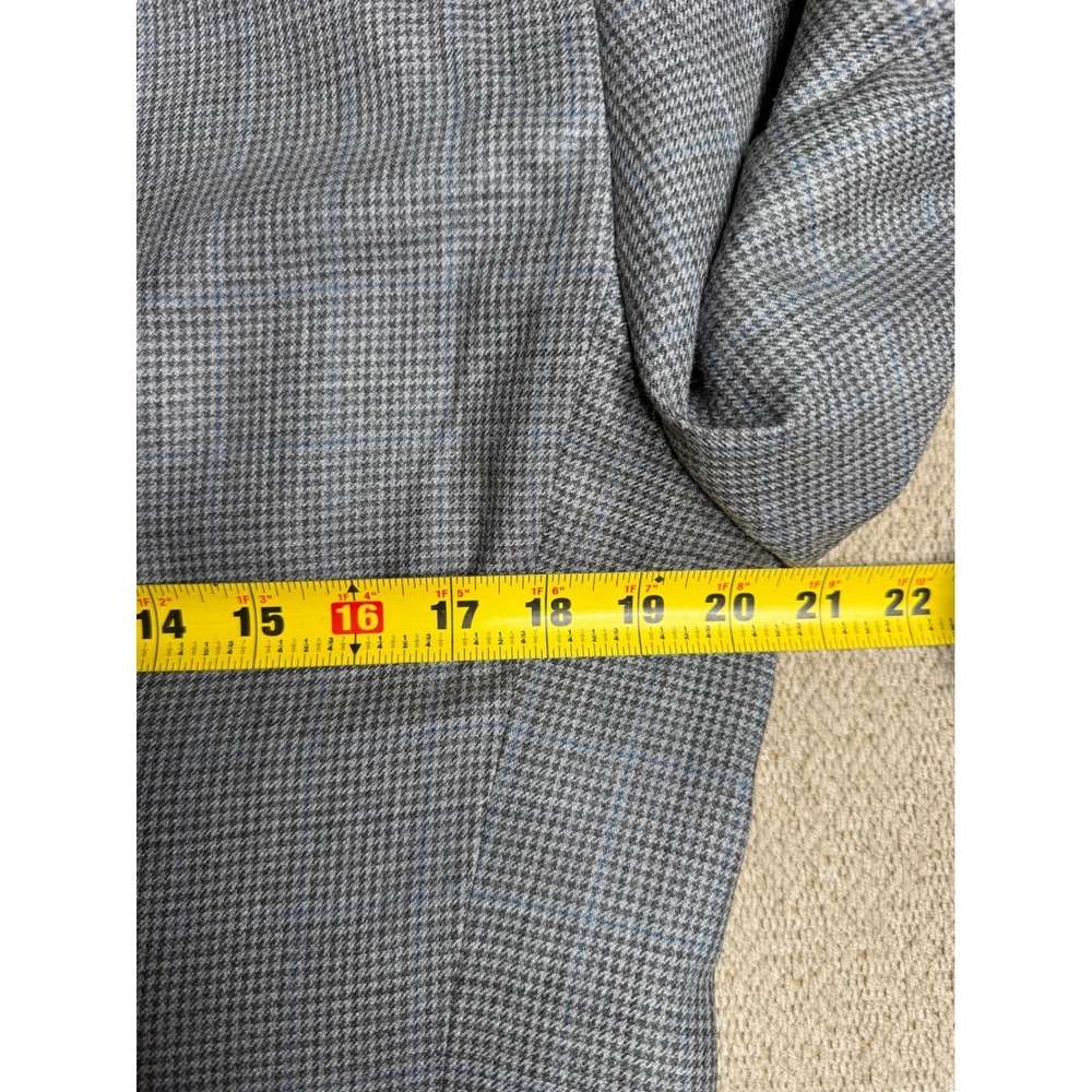 LAUREN Ralph Lauren Mens Blazer Sport Coat 38S Gray Blue Houndstooth Wool‎ Silk - Picture 10 of 12